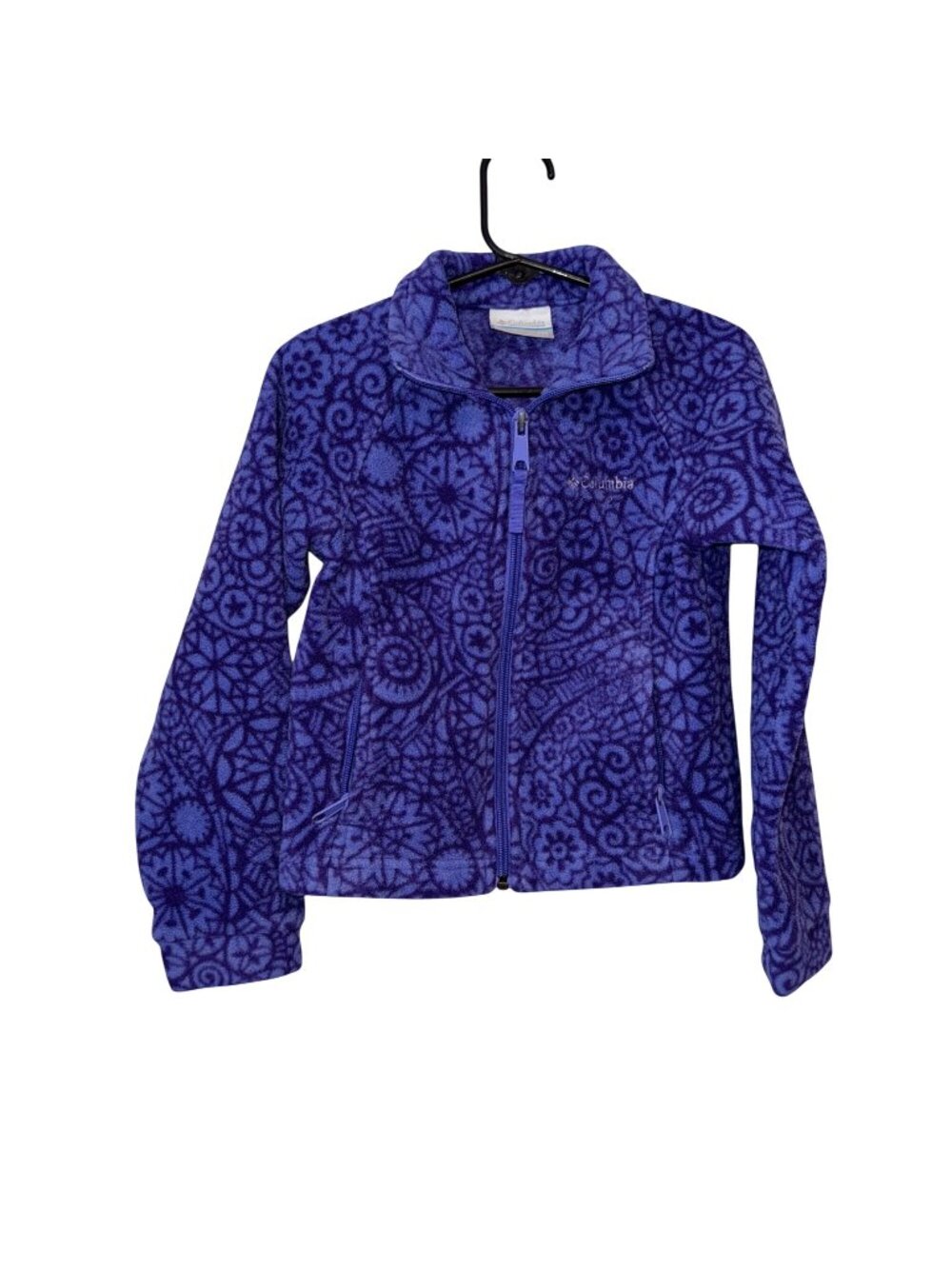 Columbia Girls XX-Small Purple Patterned Full-Zip Fleece Jacket